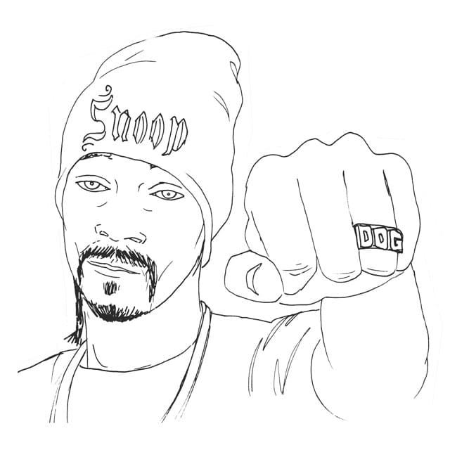 Snoop Dogg com um Anel de Nome para colorir
