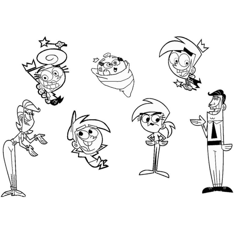 Todos os Personagens de Fairly Odd Parents para colorir