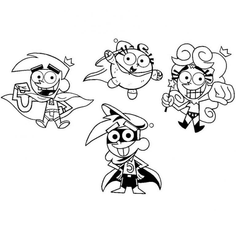 Desenhos de Todos os Personagens engraçados em Pais Bastante Estranhos para colorir