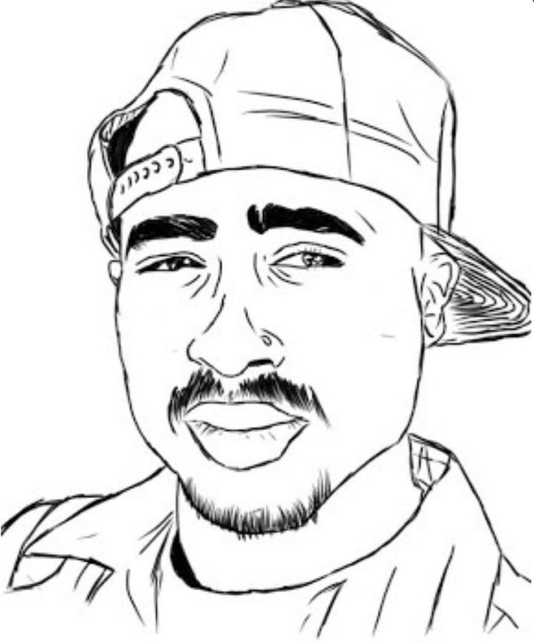 Desenhos de Tupac Shakur é um Dos Artistas de hip-hop Mais Influentes para colorir