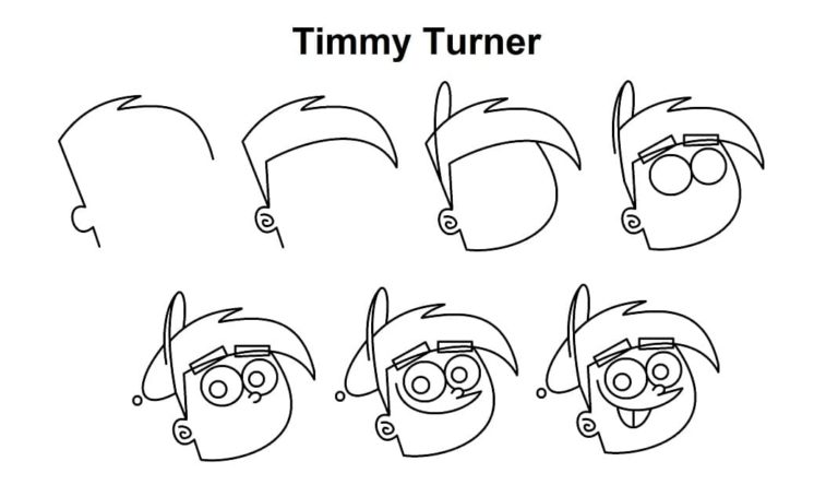 Desenhos de Use as Pistas para Desenhar Timmy Turner para colorir