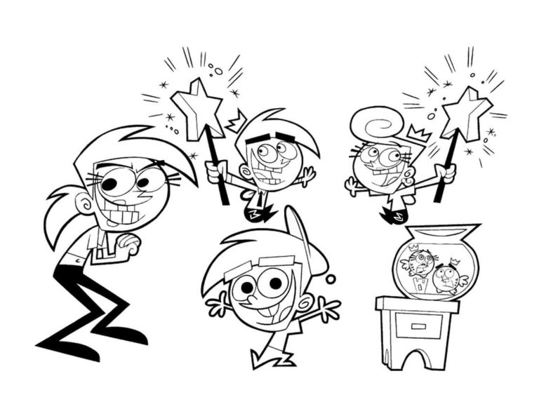 Desenhos de Vicky, Cosmo, Wanda e Timmy para colorir
