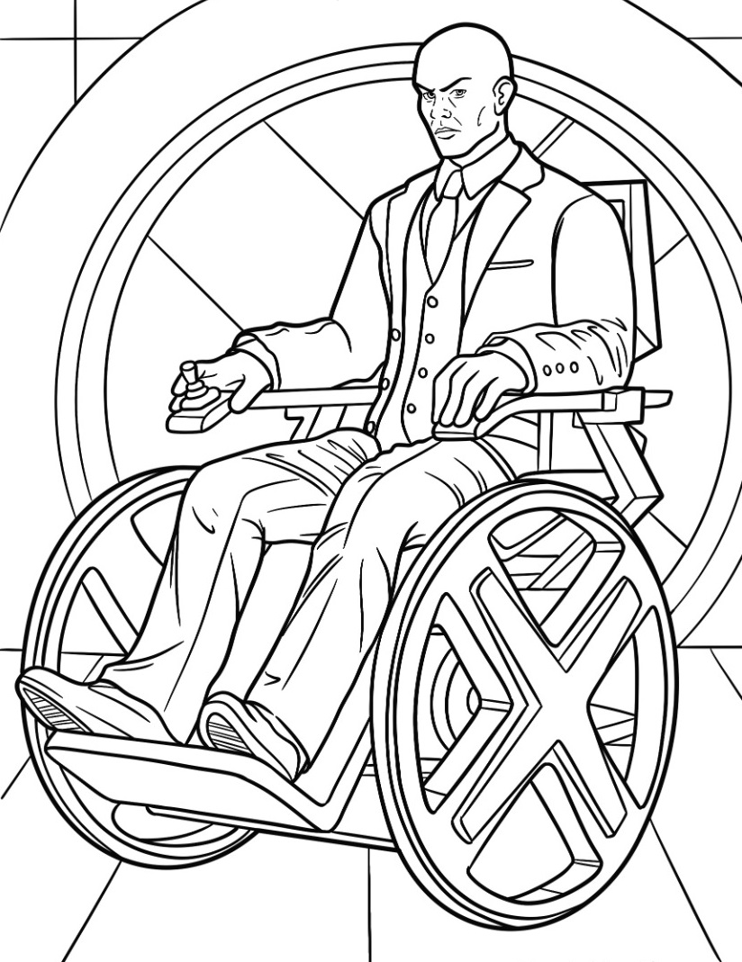 X-men em Cadeira de Rodas para colorir