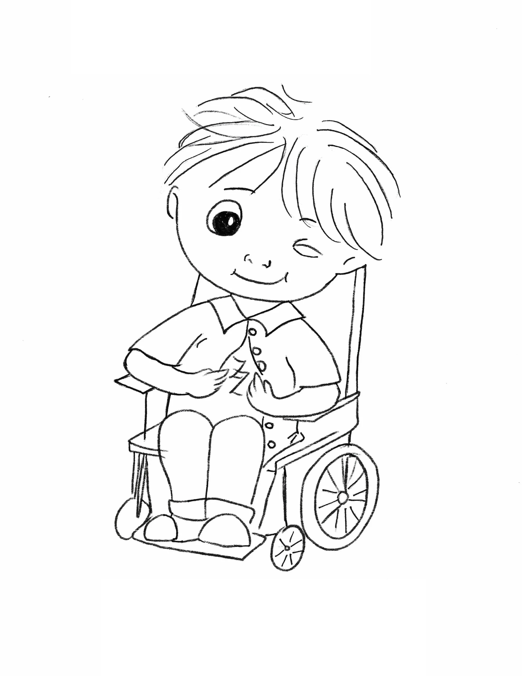 Zippy Zach em Cadeira de Rodas para colorir