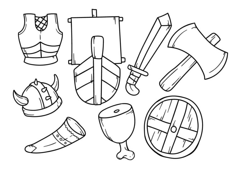 Desenhos de Acessórios Viking para colorir