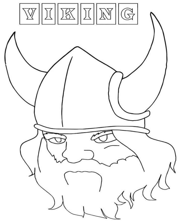 Cabeça Viking para colorir