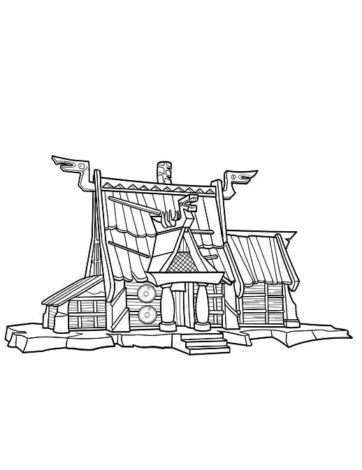 Desenhos de Casa Viking para colorir