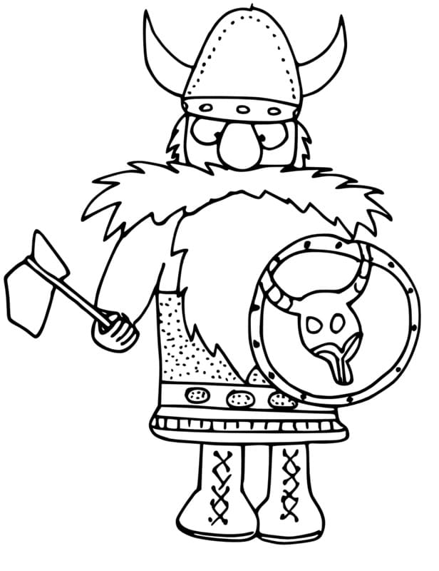 Chibi Viking para colorir