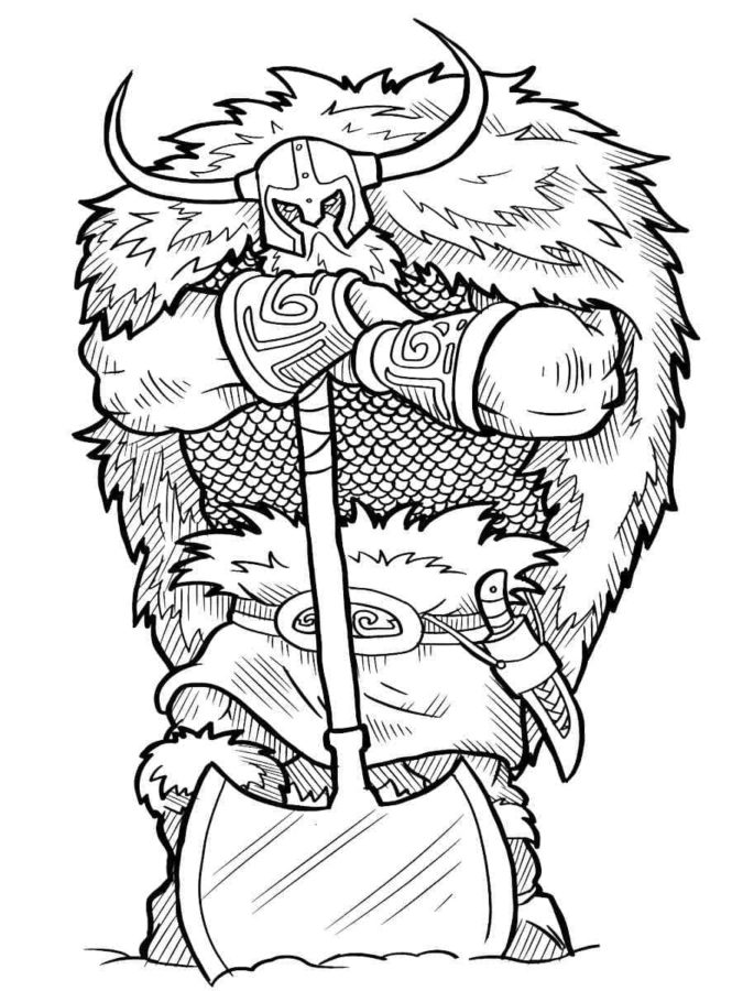 Desenhos de Enorme Viking com Pelé para colorir