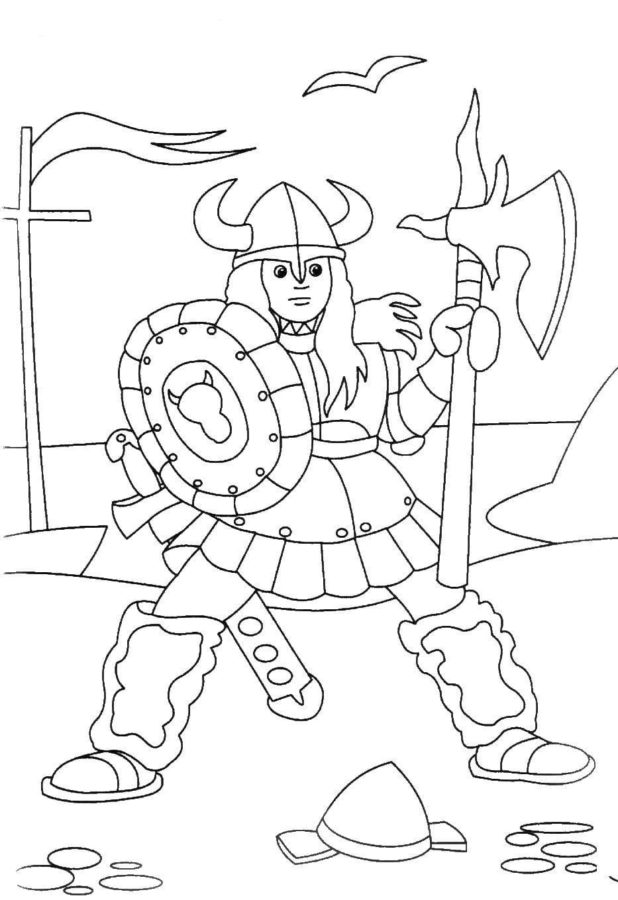 Desenhos de Guerreiro Viking para colorir