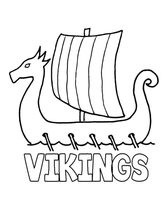 Navio Viking para colorir