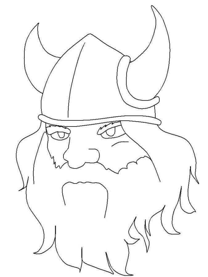 Desenhos de Rosto Viking para colorir