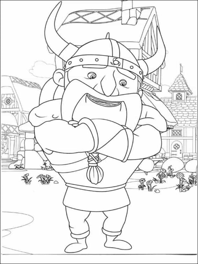 Desenhos de Viking Bonito dos Desenhos Animados para colorir