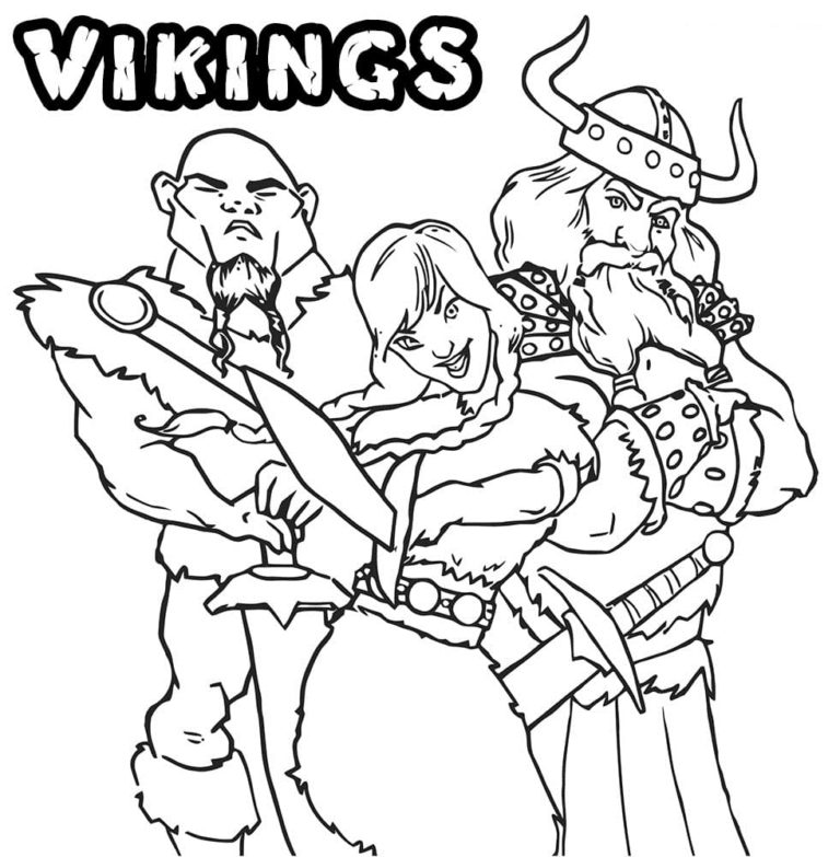 Desenhos de Vikings Engraçados para colorir