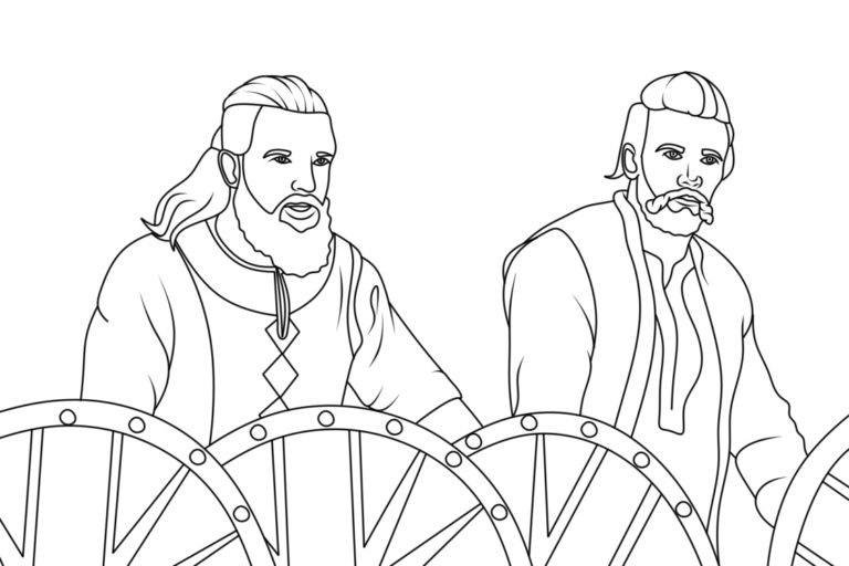 Vikings Olaf e Harald para colorir