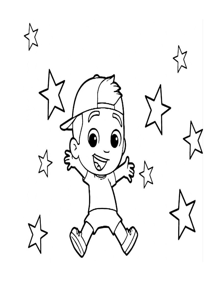 Desenhos de Imprimir Luccas Neto e as estrelas para colorir