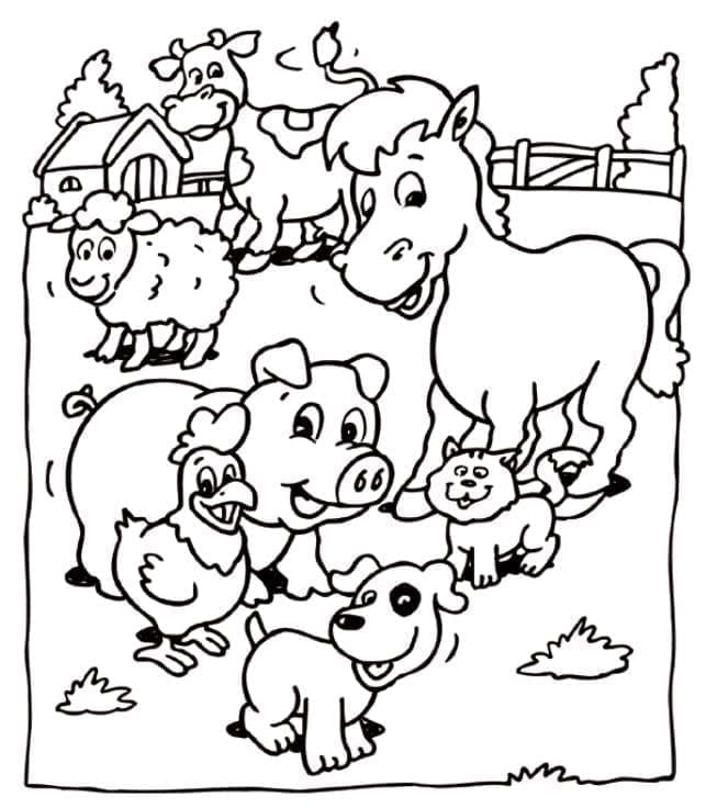 Desenhos de Animais de Fazenda Imagem Grátis para colorir