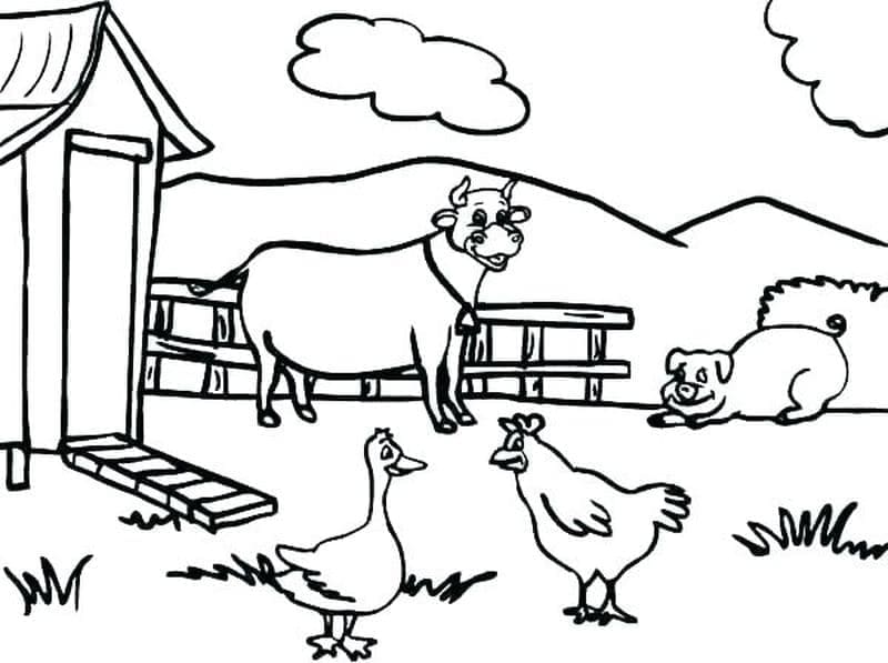 Desenhos de Imagem de animais de fazenda grátis para colorir