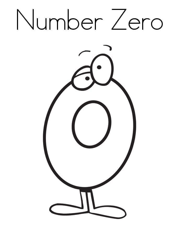 Número Zero para colorir
