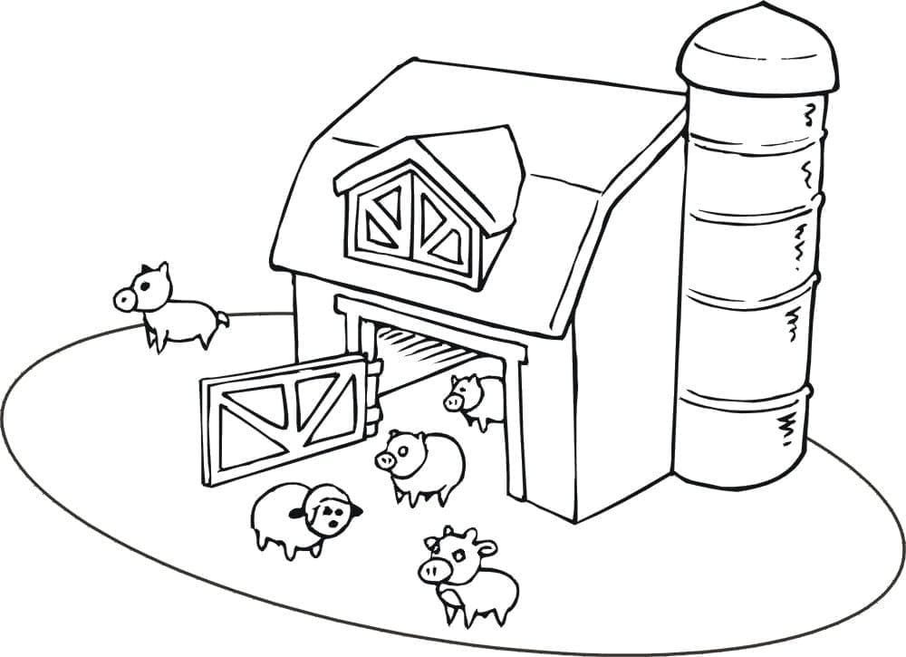 Desenhos de Porcos de fazenda para colorir