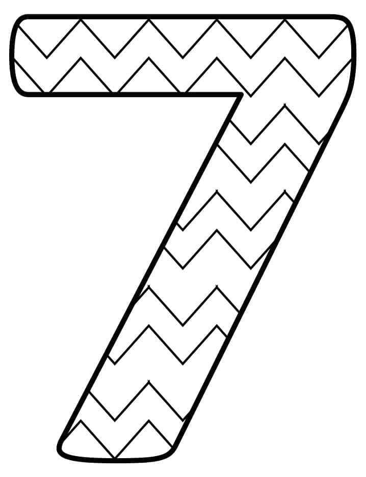 Desenhos de Belo Número 7 para colorir