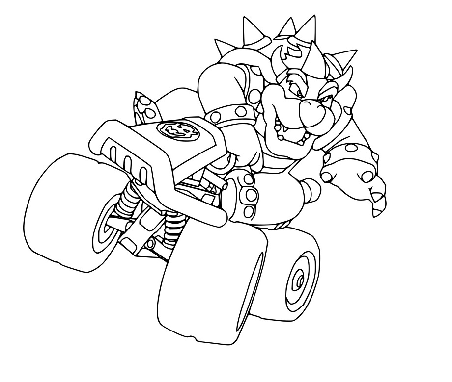 Bowser no Kart para colorir