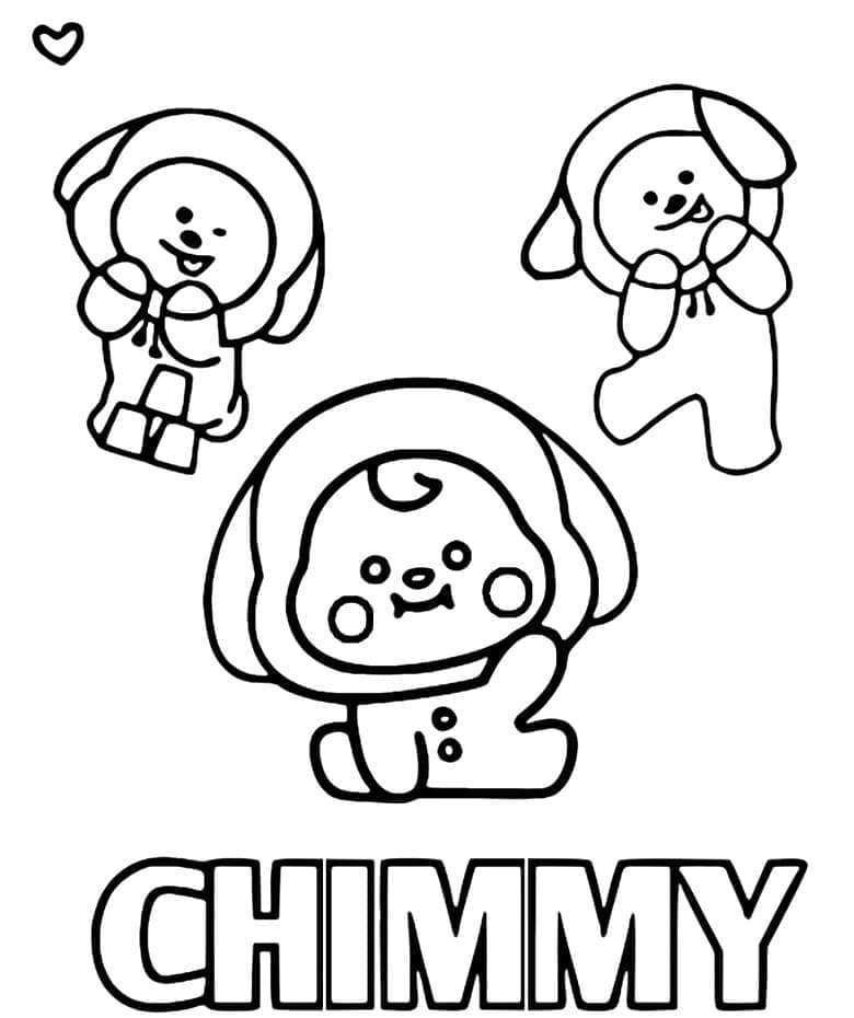 Desenhos de Chimmy em BT21 para colorir