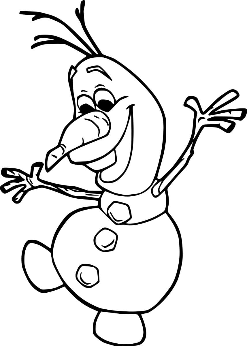 Dançando Olaf para colorir