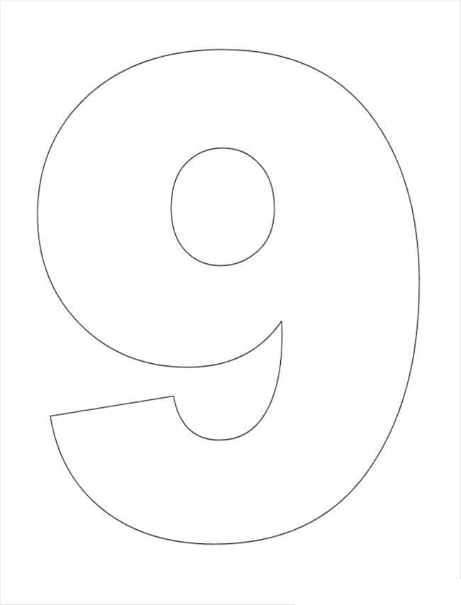 Desenhos de Fácil Número 9 para colorir