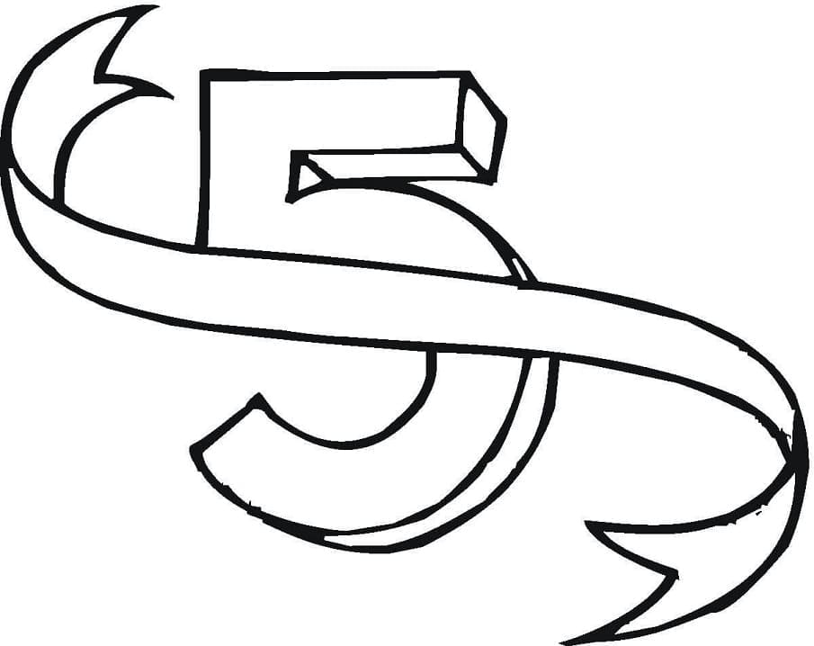 Desenhos de Imagem do Número 5 para colorir