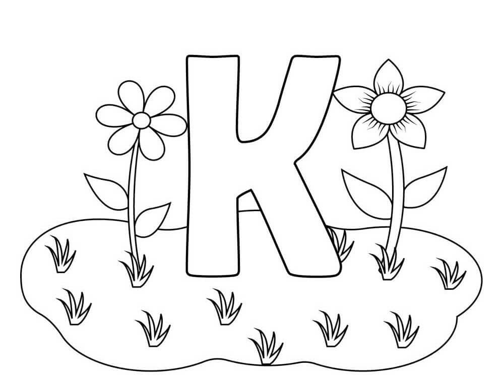 Letra K Fresco para colorir