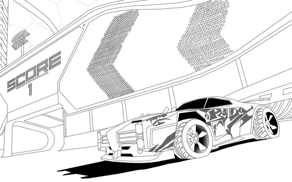 Desenhos de Liga de Rocket League de carros de arena0 para colorir
