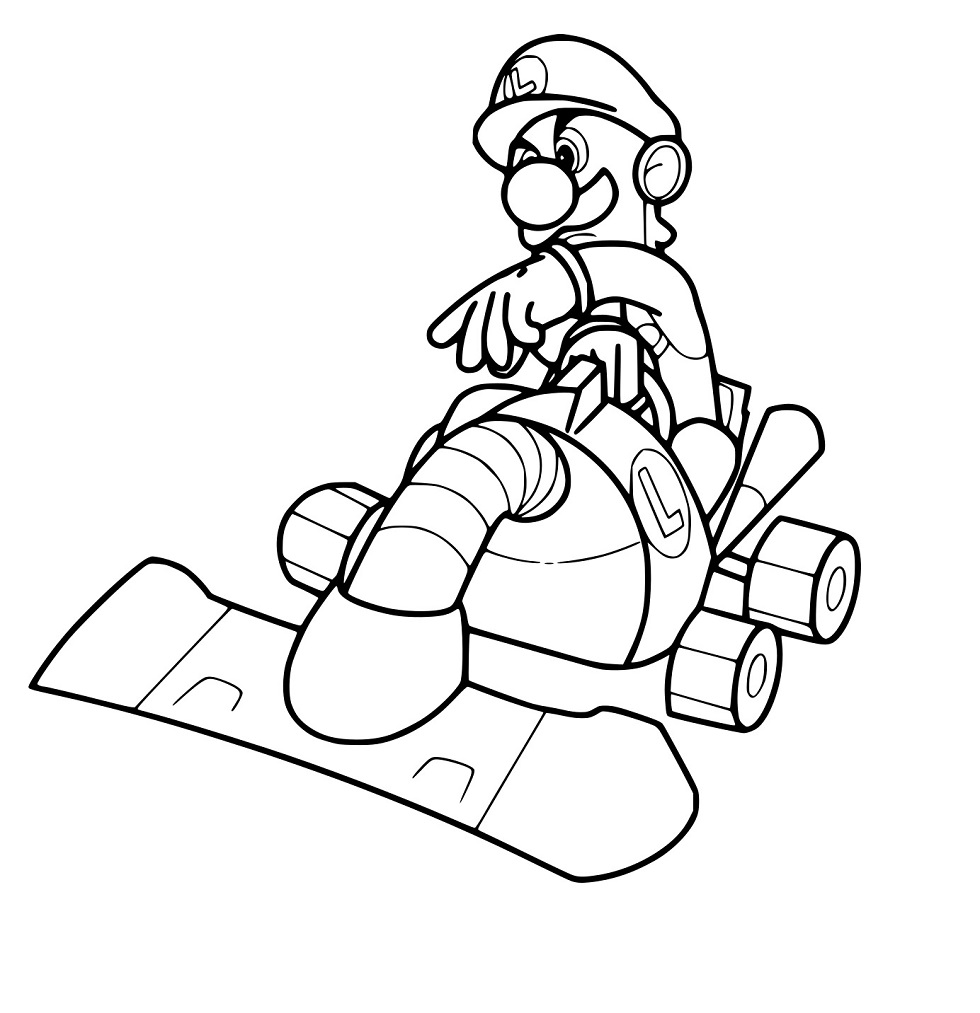 Luigi no Kart para colorir