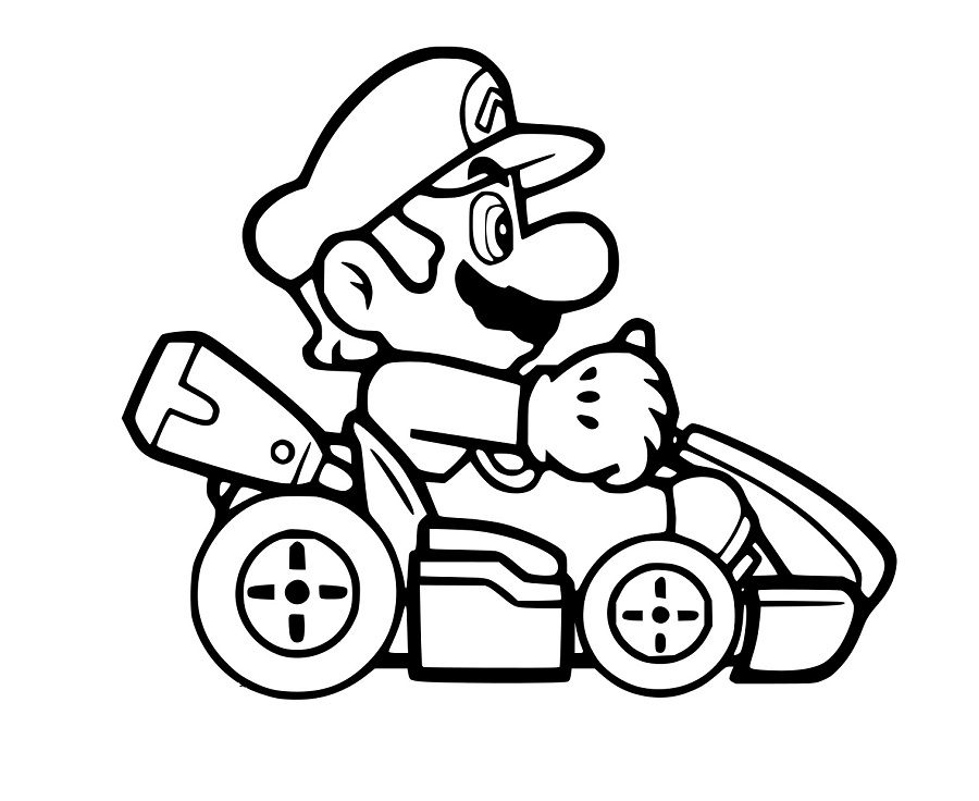 Desenhos de Mario Kart Simples para colorir