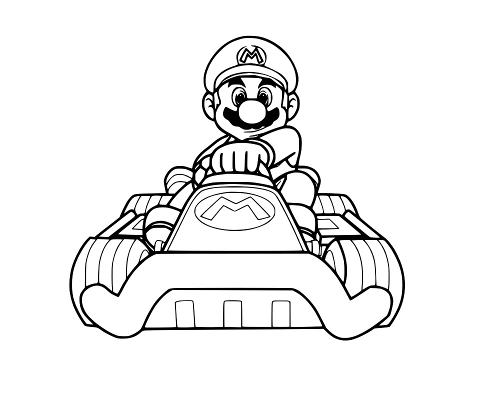 Desenhos de Mario no Kart para colorir