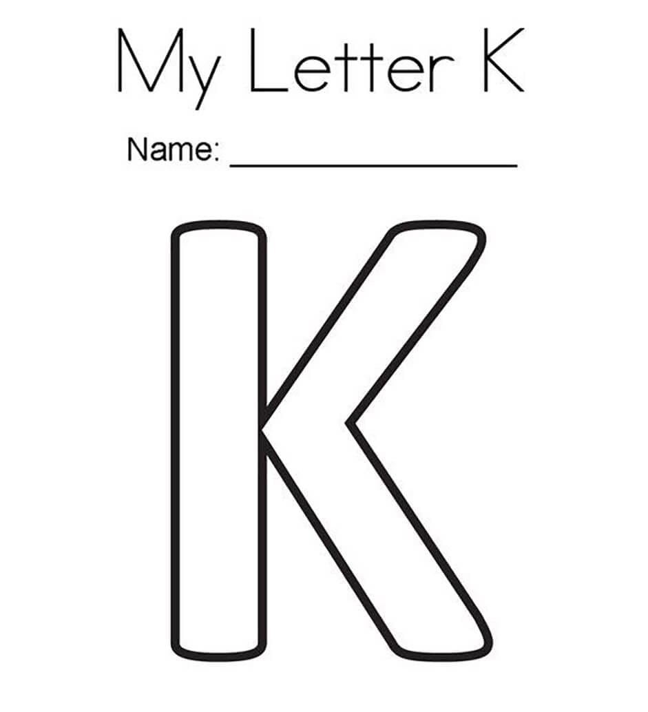 Minha Letra K para colorir
