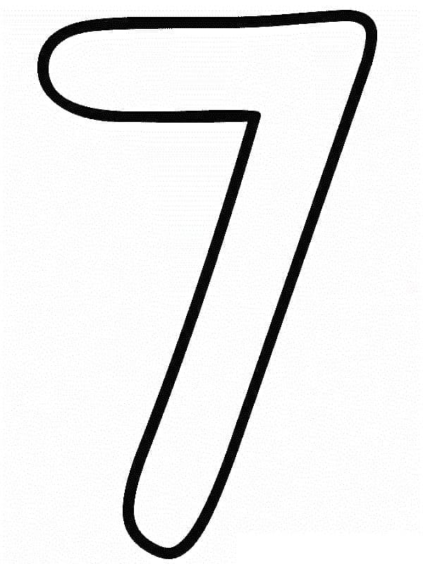 Desenhos de Número Simples 7 para colorir