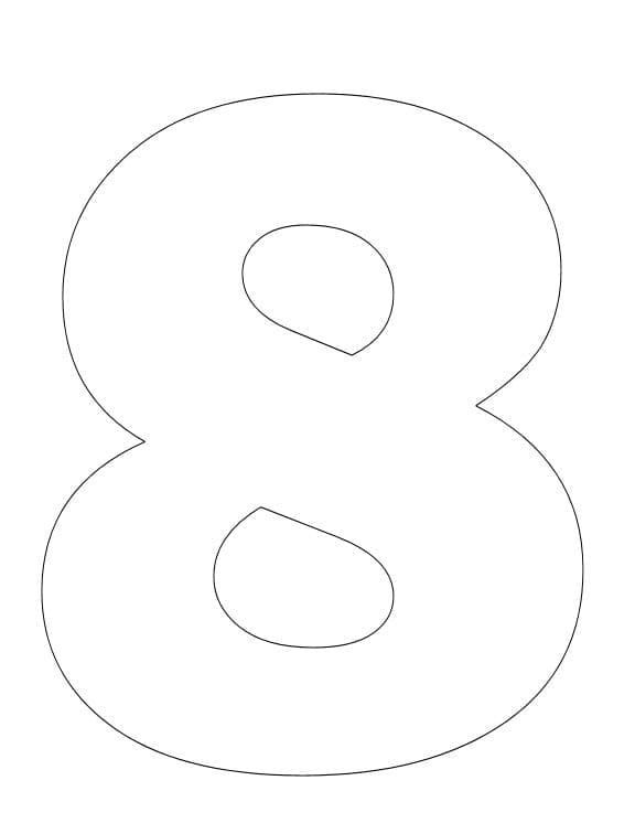 Desenhos de Número Simples 8 para colorir