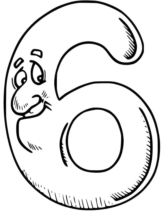 Desenhos de Número animado 6 para colorir