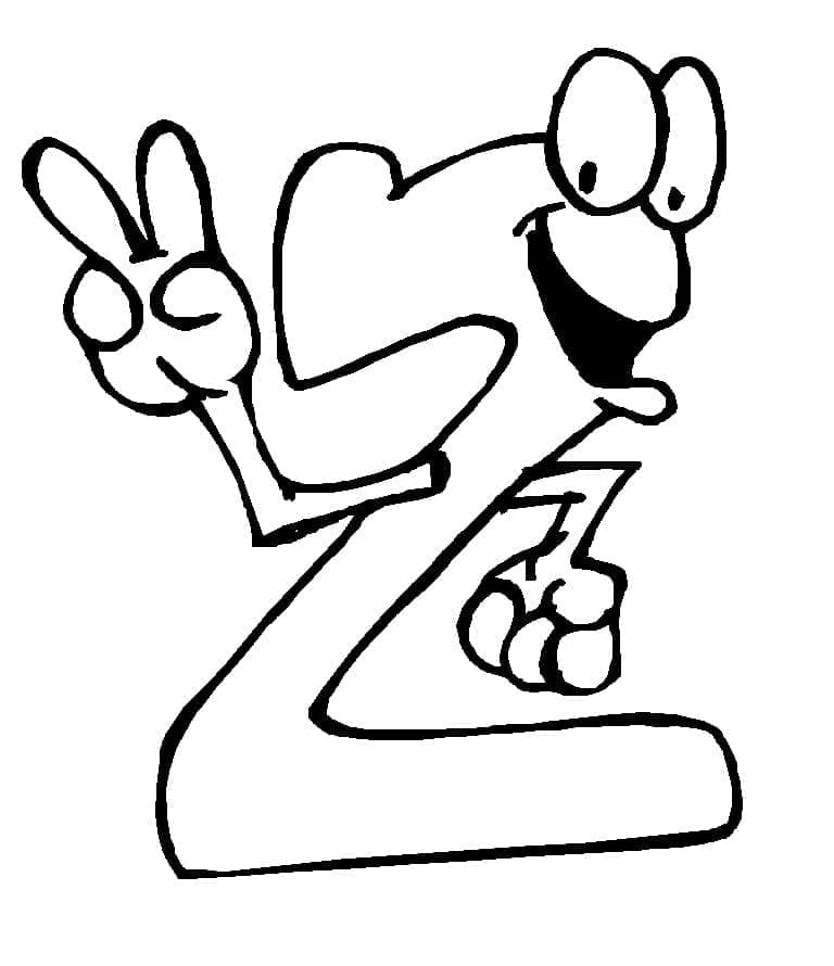 Desenhos de Número engraçado 2 para colorir