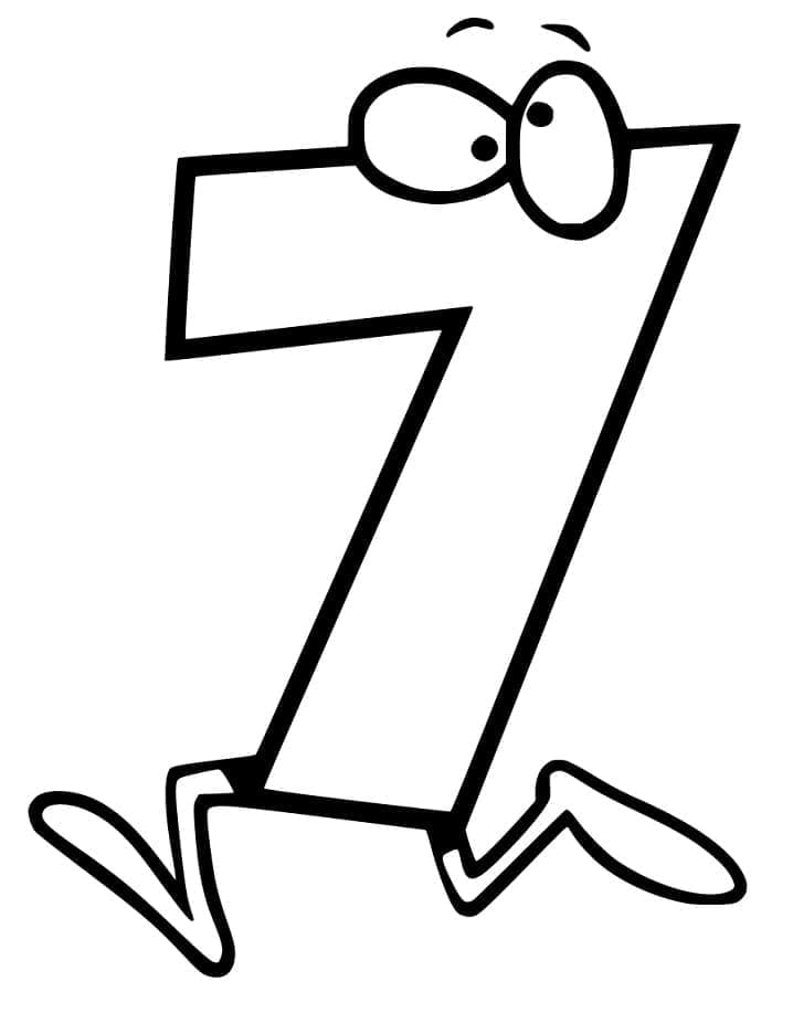 Desenhos de Número engraçado 7 para colorir