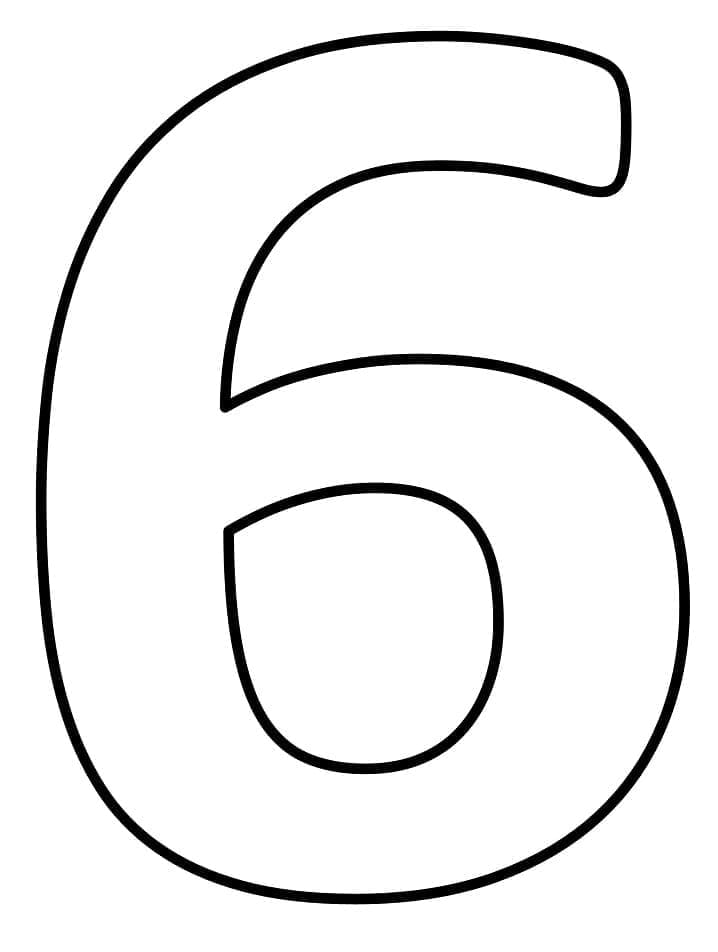 Desenhos de Número grátis 6 para colorir