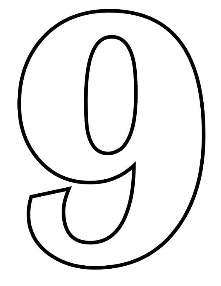 Desenhos de Número grátis 9 para colorir