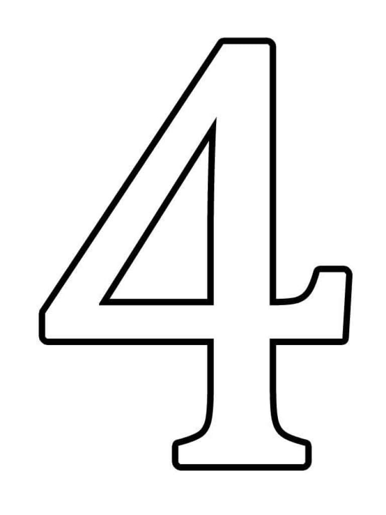 Desenhos de Número normal 4 para colorir