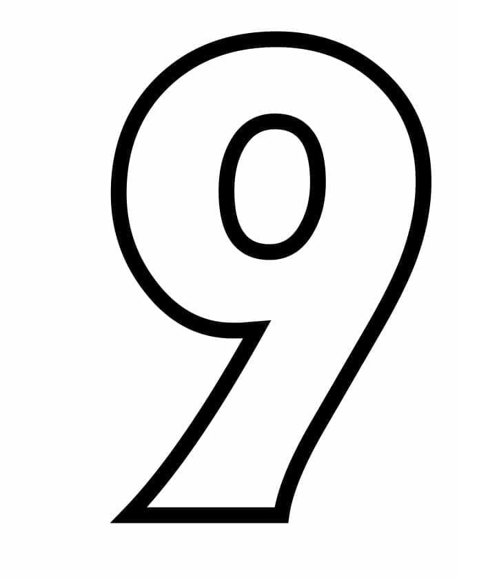 Desenhos de Número normal 9 para colorir