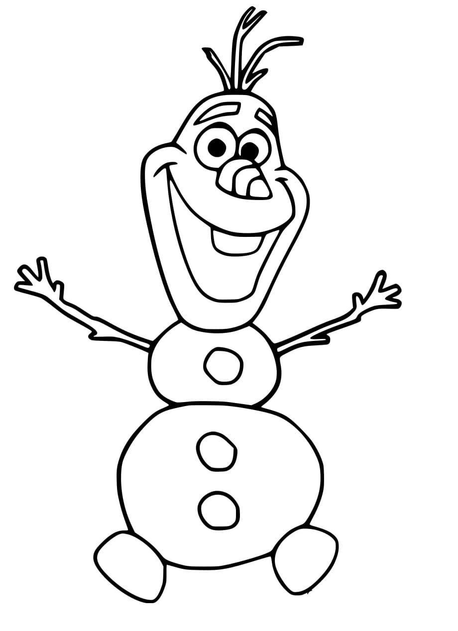 Olaf abre os braços para colorir