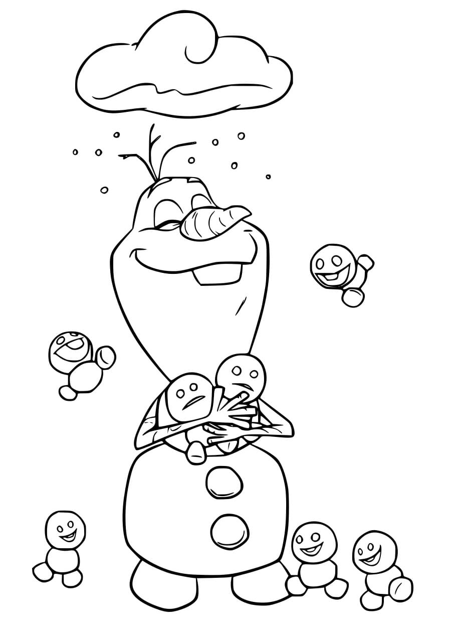 Desenhos de Olaf e os Sete Pequenos Bonecos de Neve para colorir