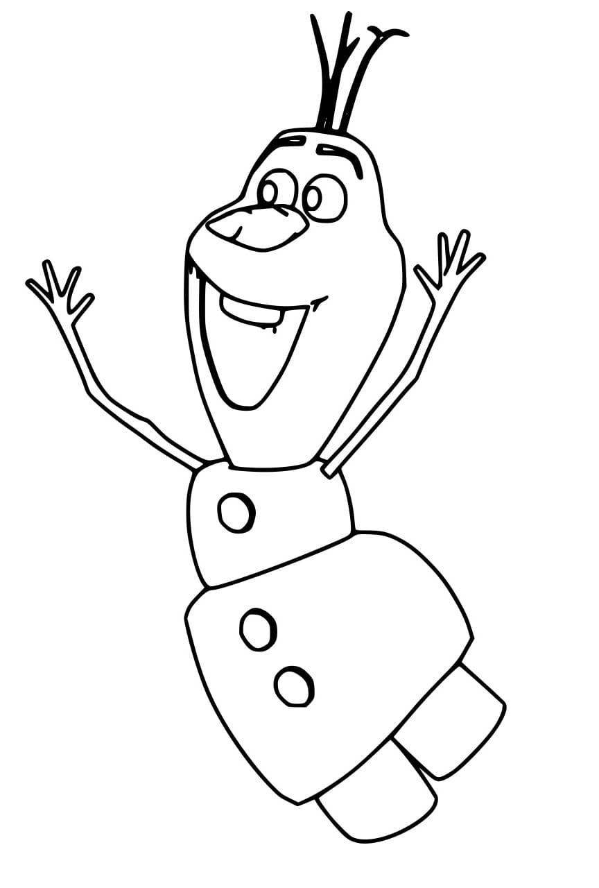 Olaf está muito feliz para colorir