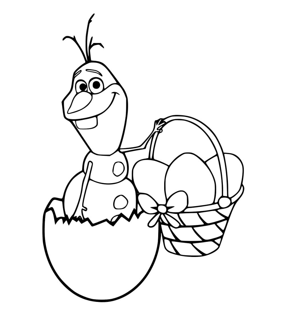 Desenhos de Olaf no ovo da Páscoa para colorir
