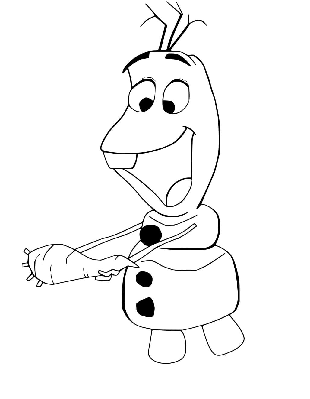 Desenhos de Olaf segura a cenoura para colorir